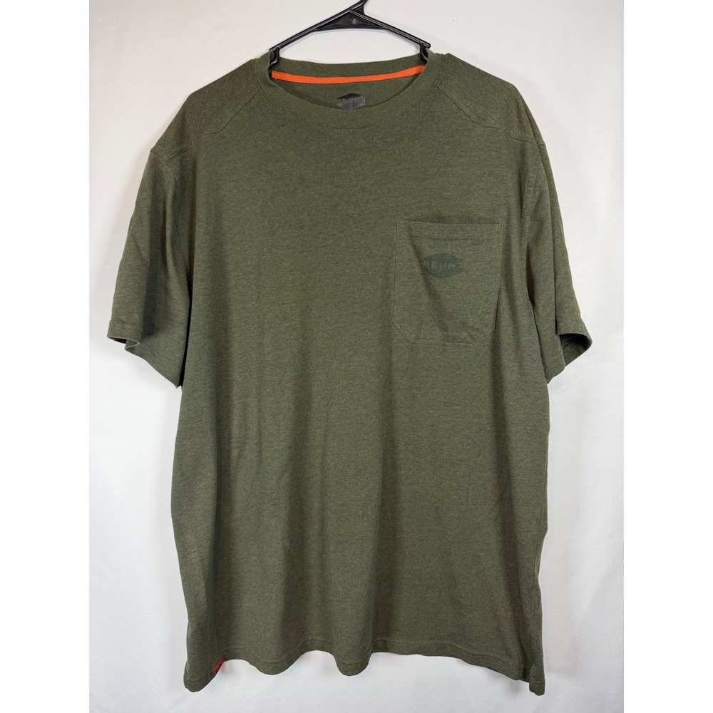 Brunt Workwear Mens XL Short Sleeve Pocket T-Shirt Heathered Olive Green Cotton